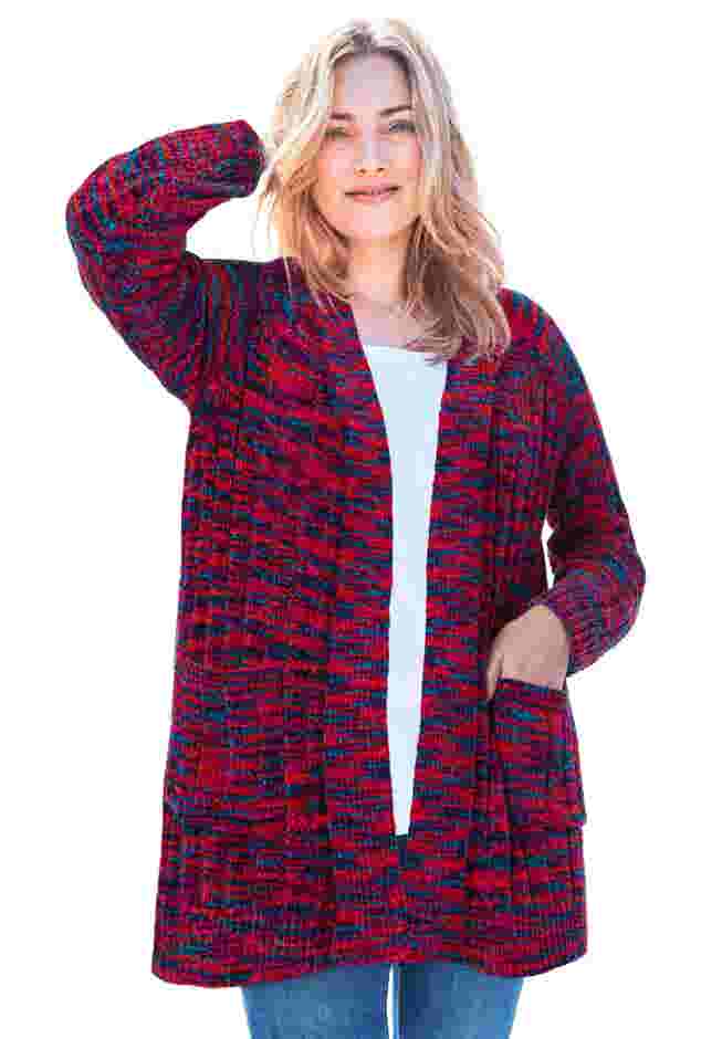 Open Front Chenille Cardigan image number 0