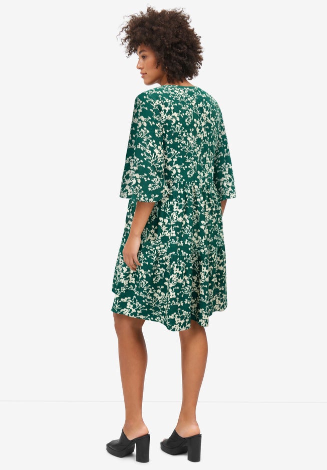 Notch Neckline Tiered A-Line Dress image number 1