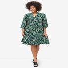 Notch Neckline Tiered A-Line Dress image number null