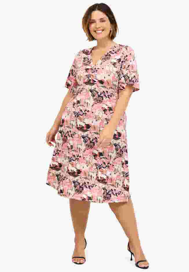 V-Neck Fit and Flare Dress image number 0