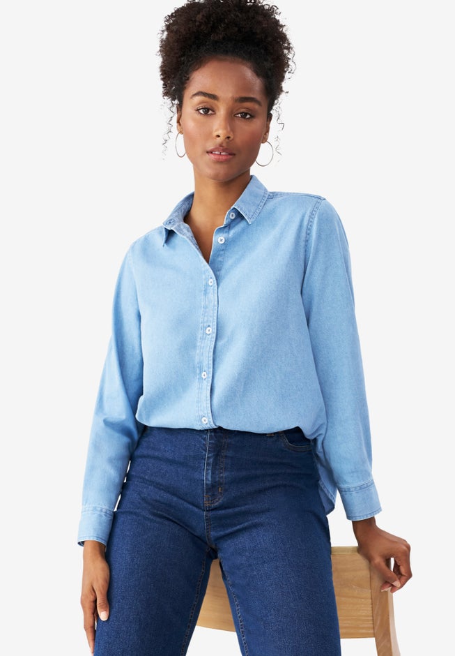 Button Front Denim Shirt image number 0