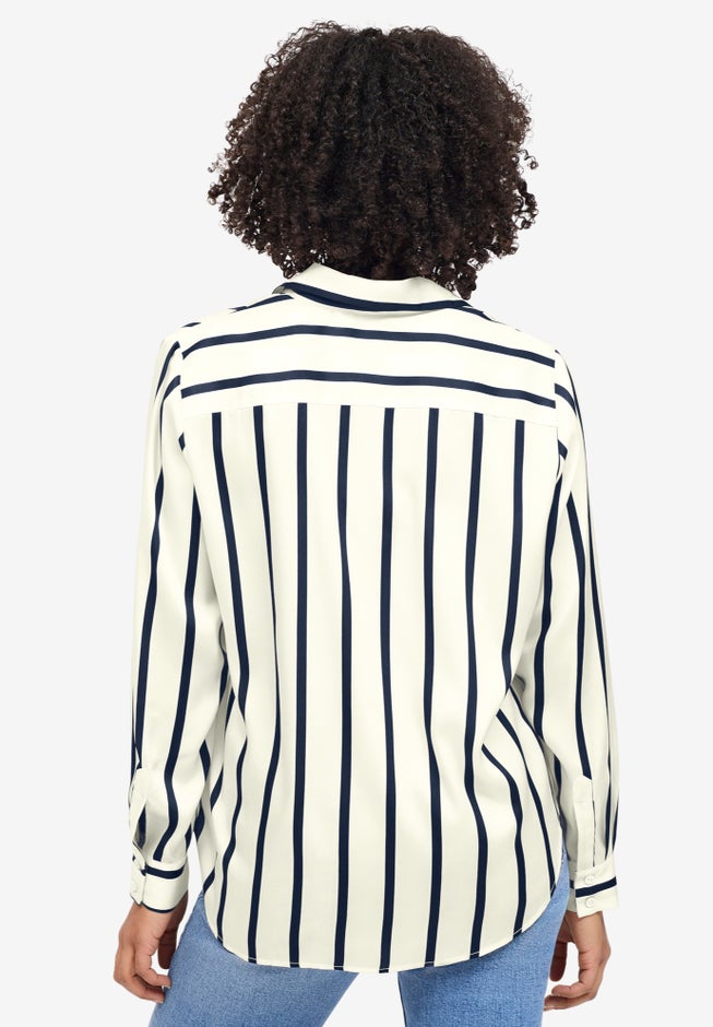 Button Front Satin Shirt image number 1