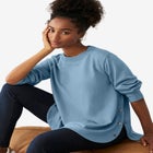 Curved Hem Sweatshirt Tunic With Side Snaps image number null