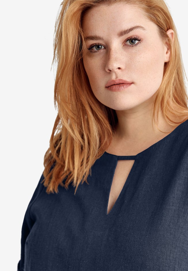 Linen-Blend A-Line Dress image number 3