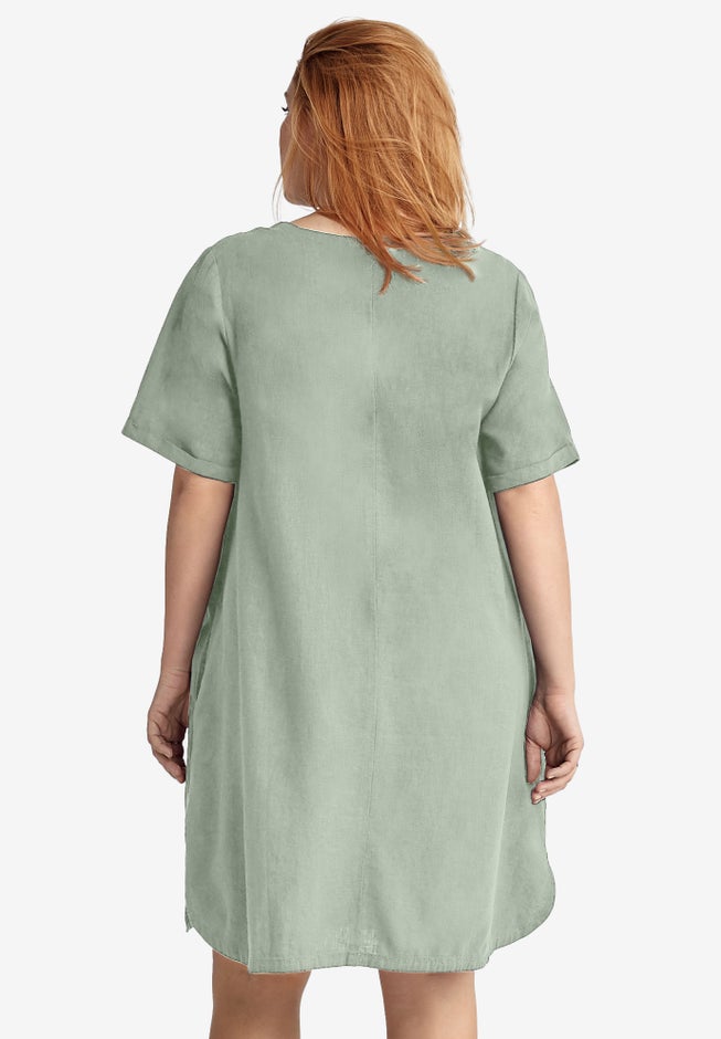 Linen-Blend A-Line Dress image number 1
