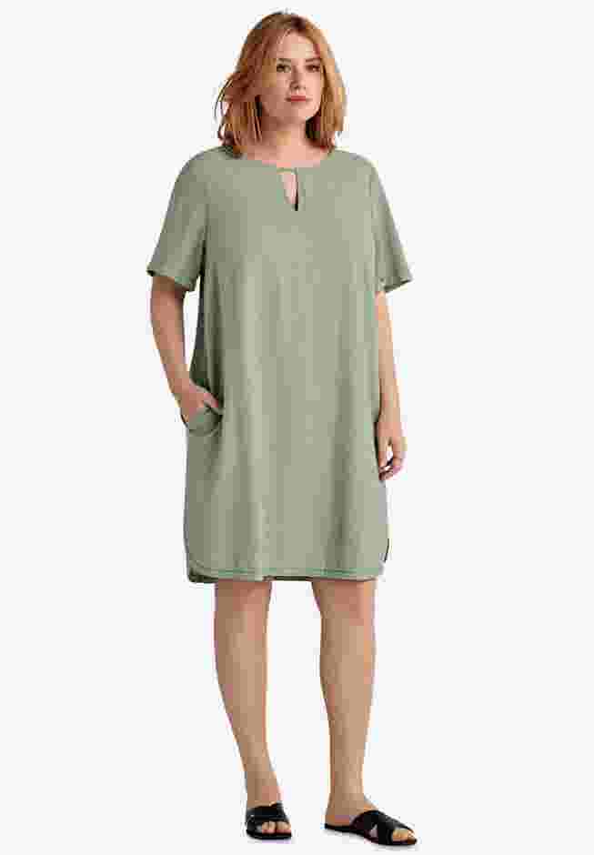 Linen-Blend A-Line Dress image number 0