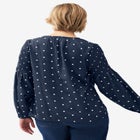 Blouson Sleeve Keyhole Blouse image number null