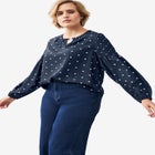 Blouson Sleeve Keyhole Blouse image number null