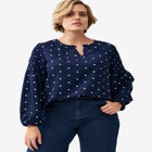 Blouson Sleeve Keyhole Blouse image number null