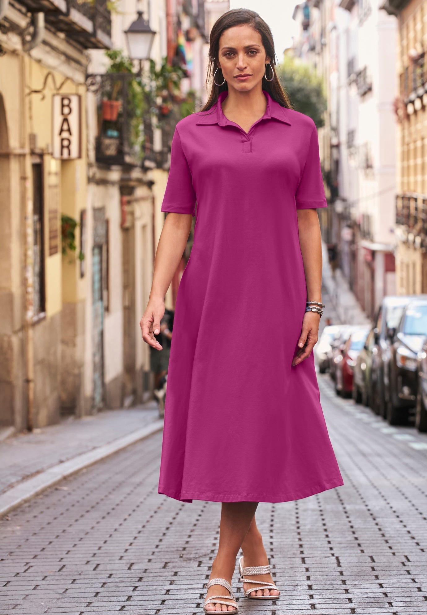 Notch Neck Midi Dress image number 0