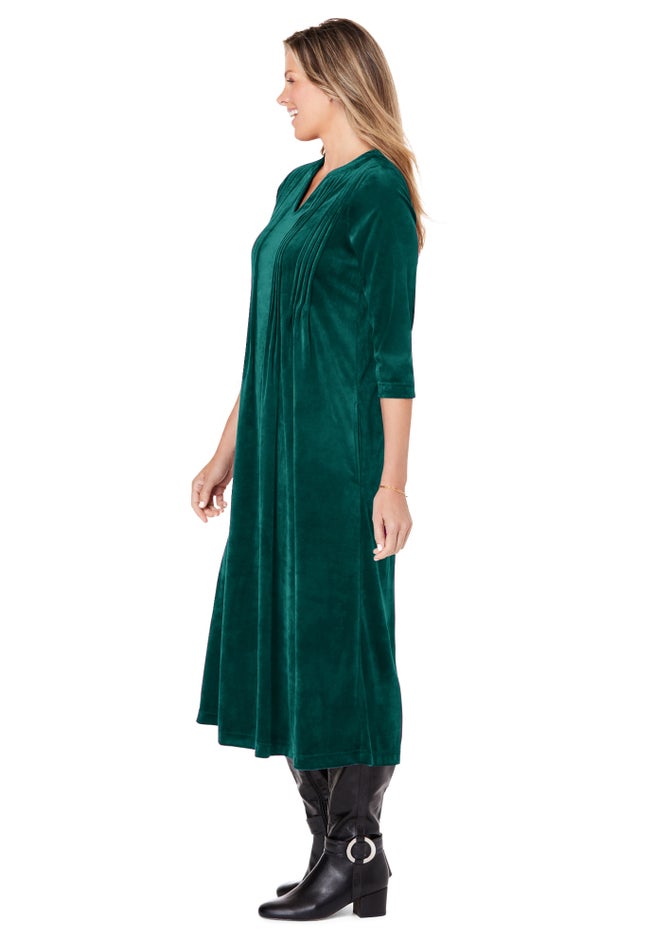 Pintuck Velour Dress image number 2