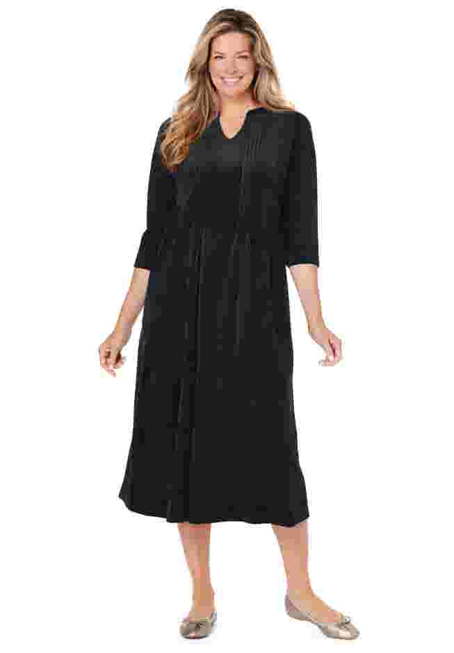 Pintuck Velour Dress image number 0