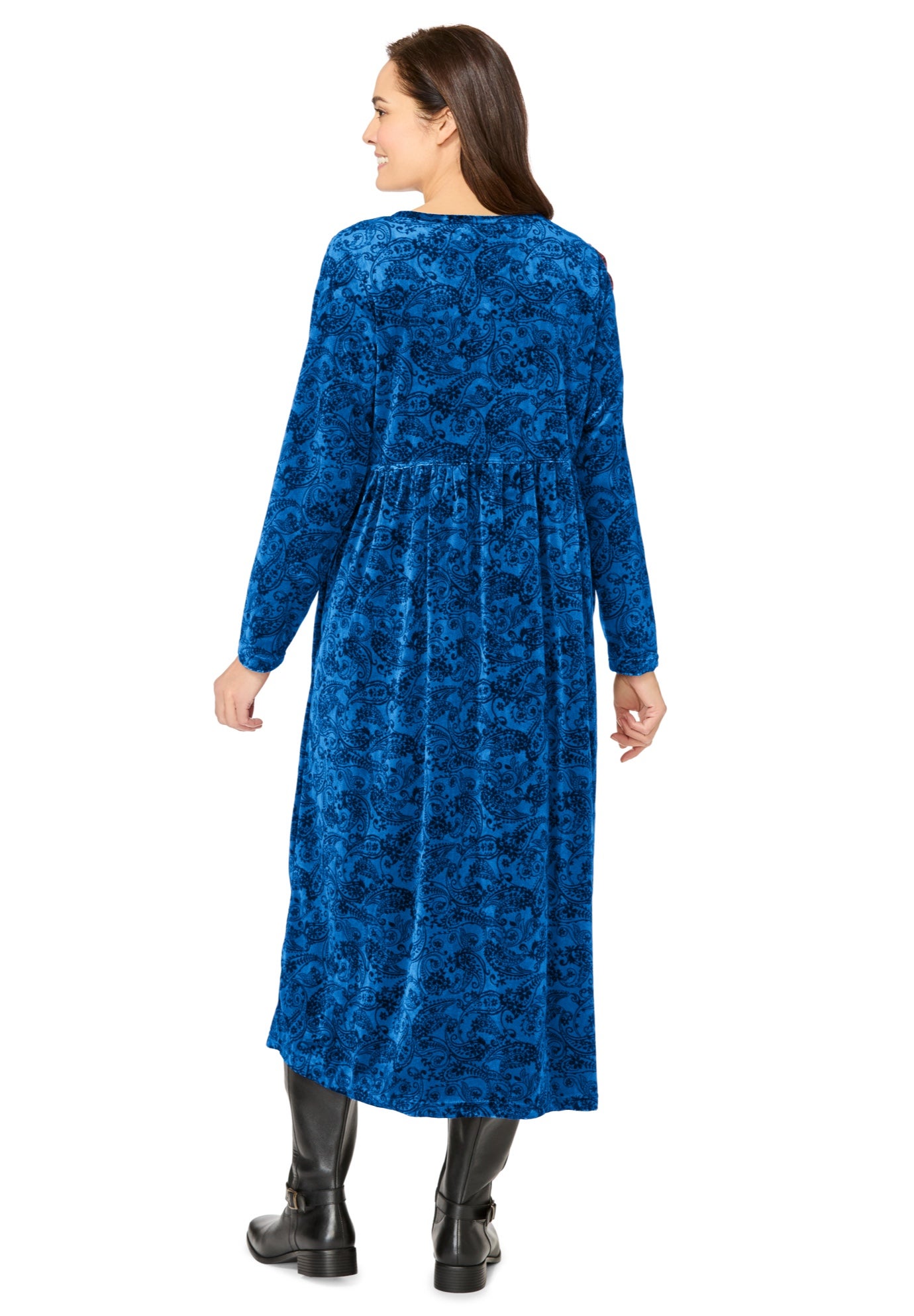 21-Button Velour Dress image number 1