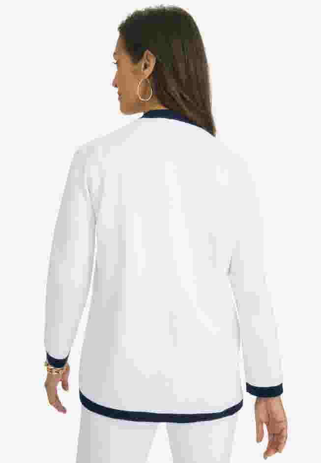 Tipped Boxy Cardigan image number 1
