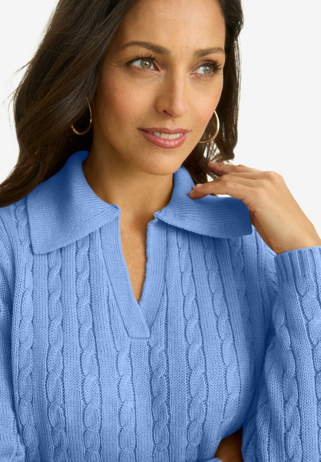 Pullover Cable Polo image number 3