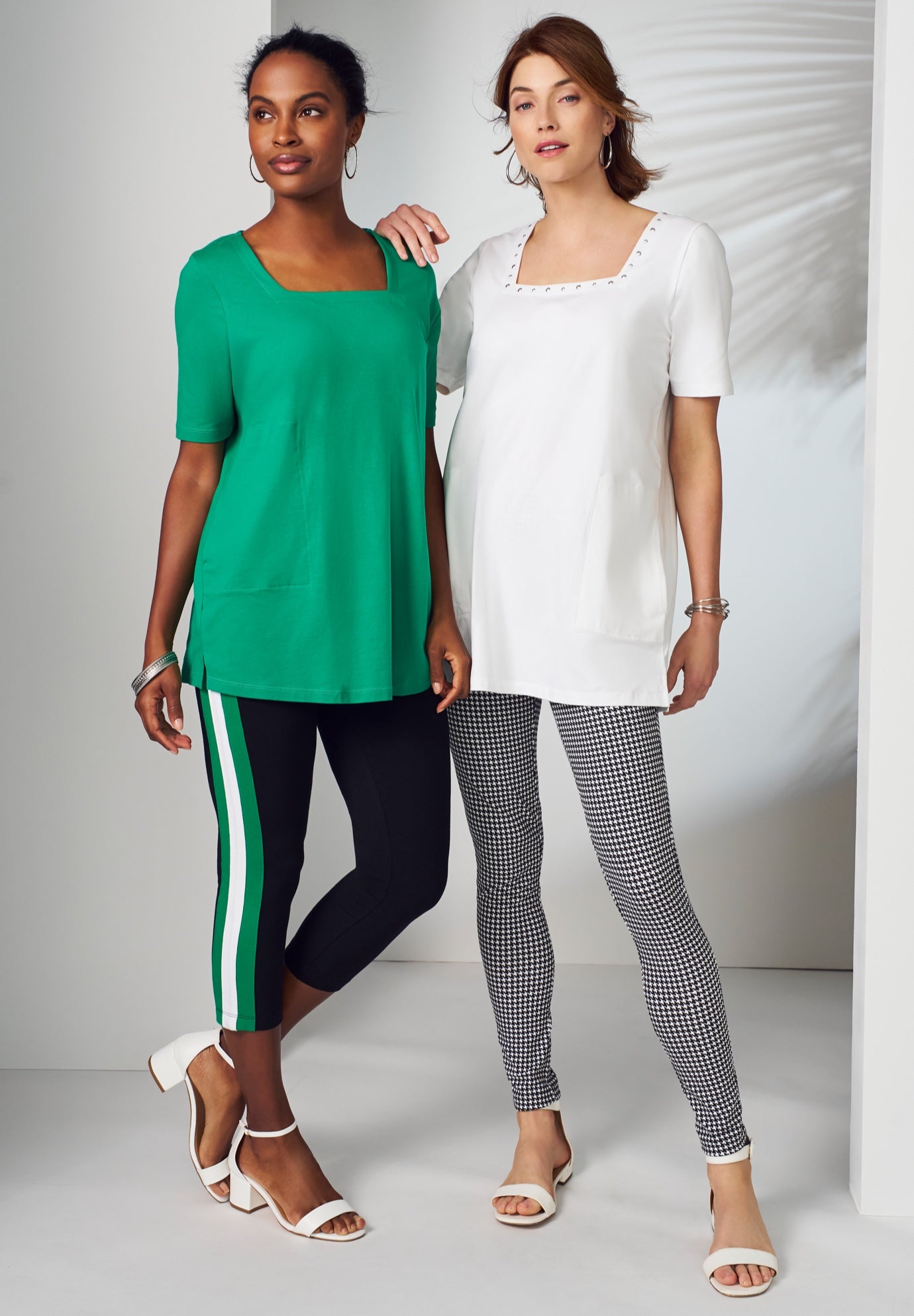 Stretch Cotton Studded Square Neck Tunic image number 5