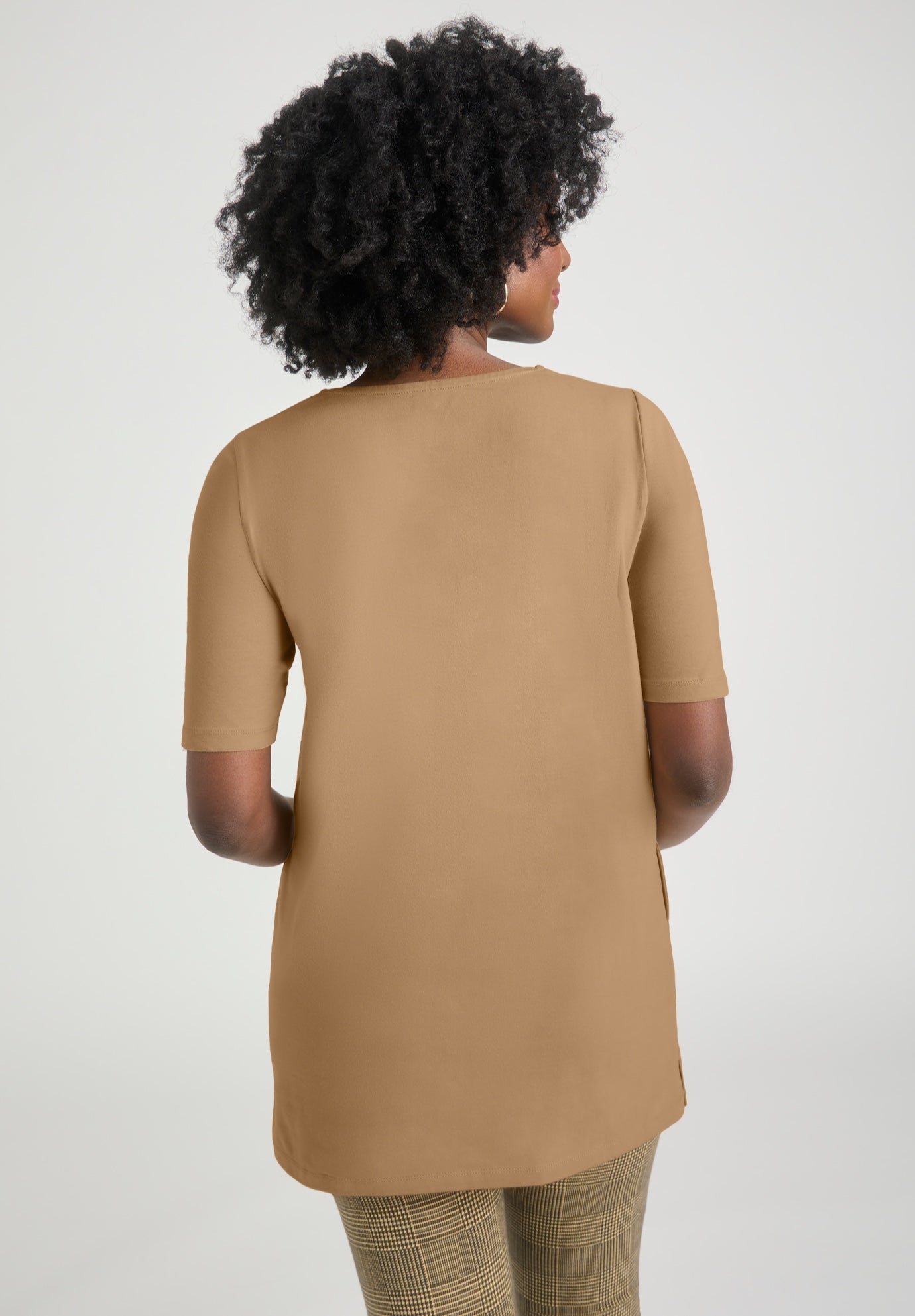 Stretch Cotton Studded Square Neck Tunic image number 2