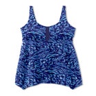 Longer-Length Handkerchief Hem Tankini Top image number null