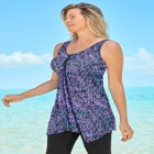 Longer-Length Handkerchief Hem Tankini Top image number null