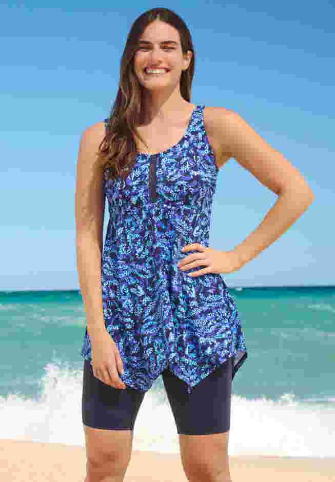 Longer-Length Tankini Top image number 0