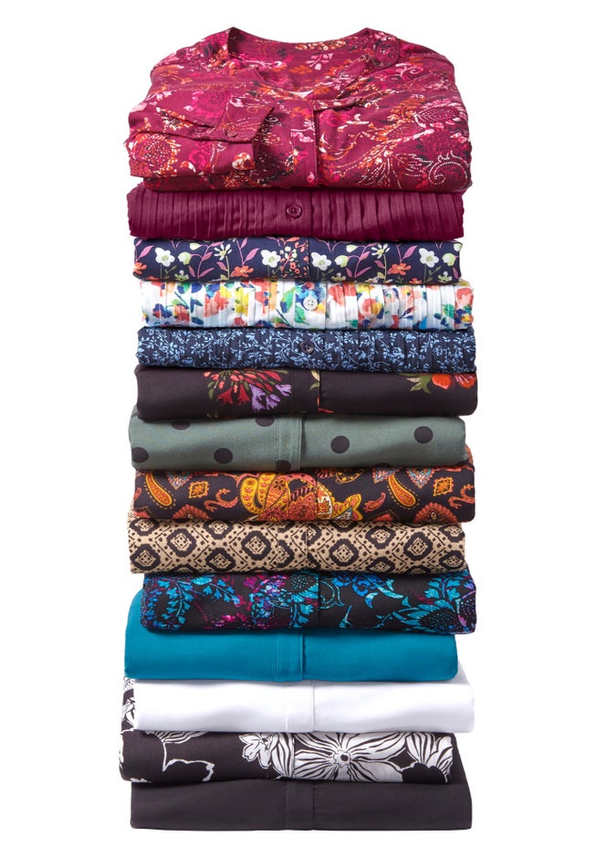 Rayon 7-Day Pintucked Tunic Blouse image number 4