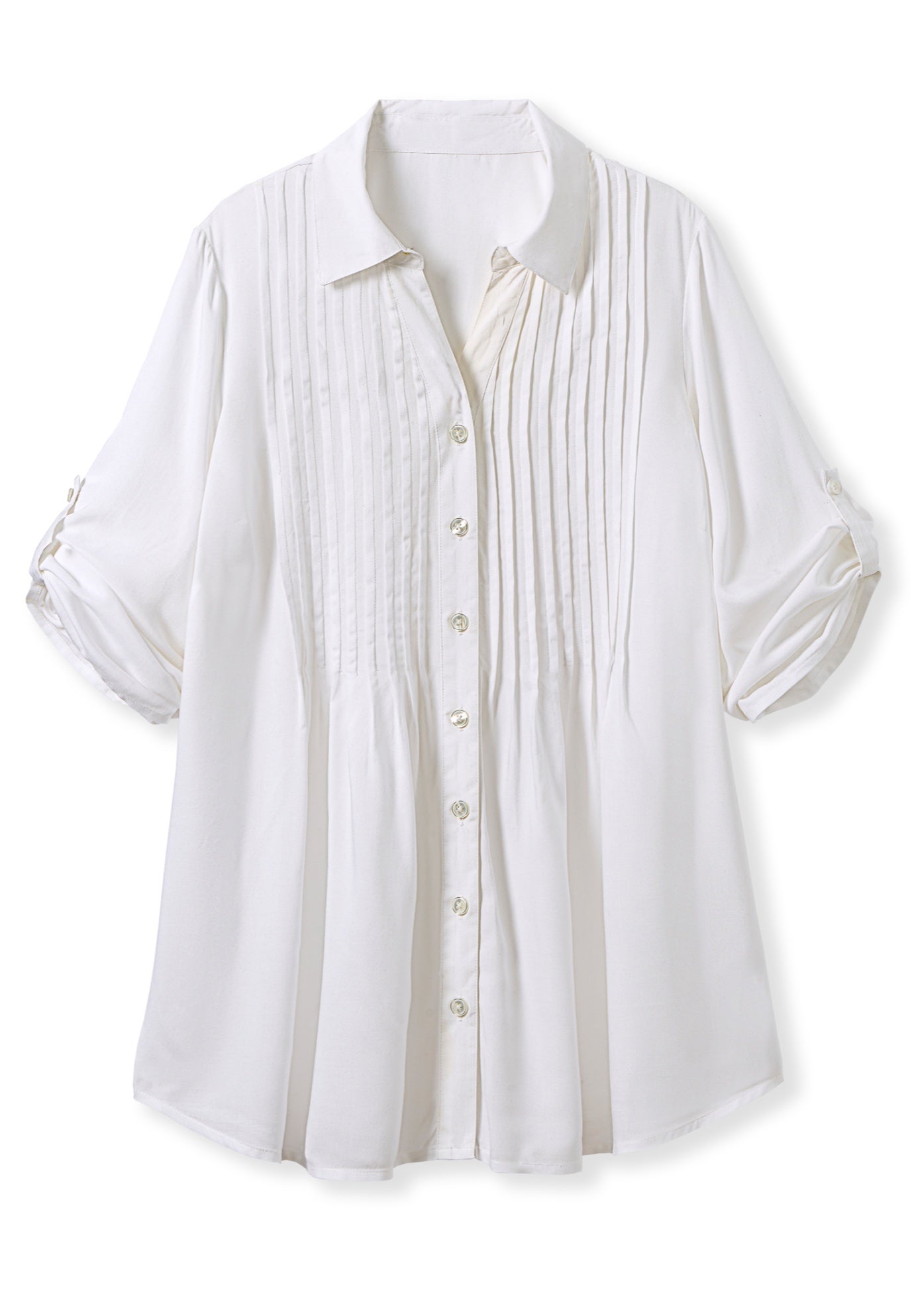Rayon 7-Day Pintucked Tunic Blouse image number 3