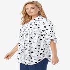 Rayon 7-Day Pintucked Tunic Blouse image number null