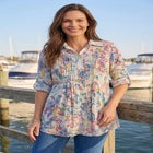 Rayon Pintucked Effortless Tunic Blouse image number null