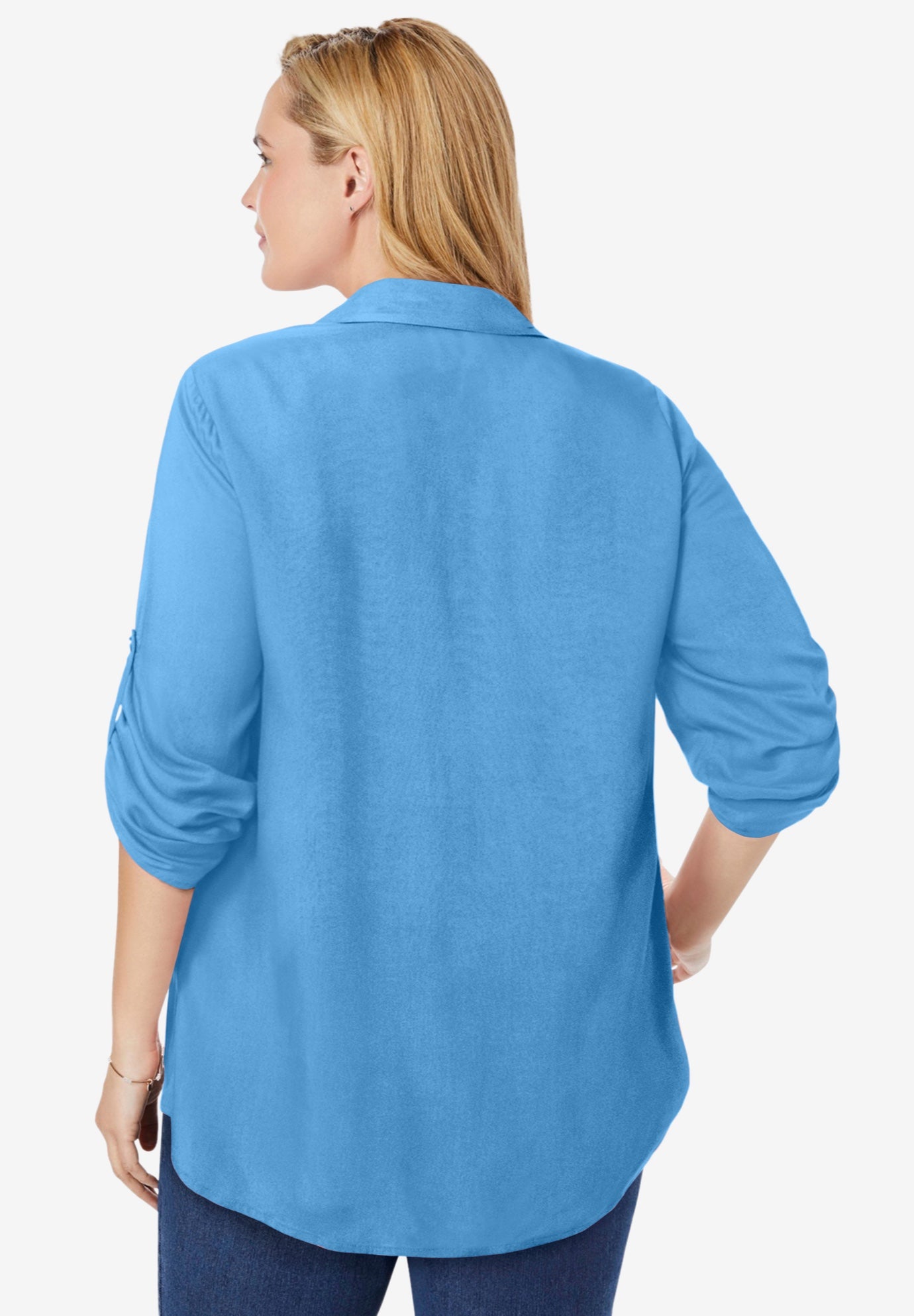Rayon Pintucked Effortless Tunic Blouse image number 1