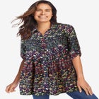 Rayon 7-Day Pintucked Tunic Blouse image number null