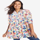 Rayon 7-Day Pintucked Tunic Blouse image number null