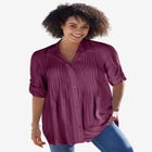 Rayon Pintucked Effortless Tunic Blouse image number null