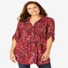 Rayon Pintucked Effortless Tunic Blouse image number 0
