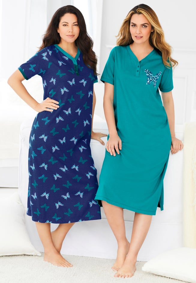 2-Pack Long Henley Sleepshirt  image number 5