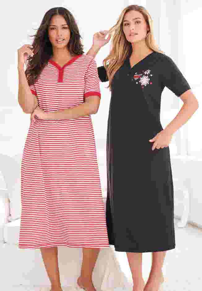 2-Pack Long Henley Sleepshirt  image number 4
