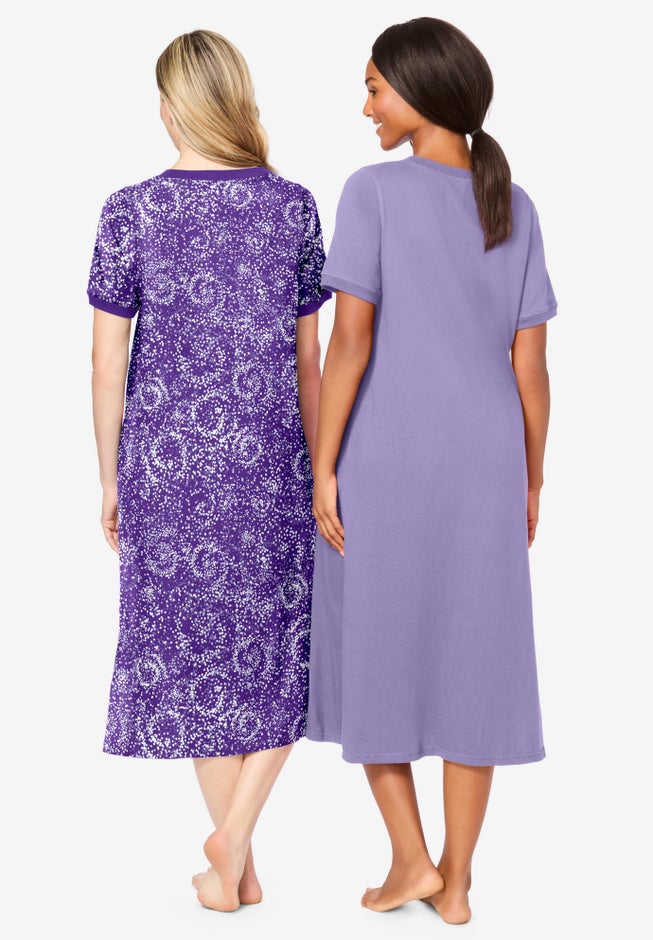 2-Pack Long Henley Sleepshirt  image number 1