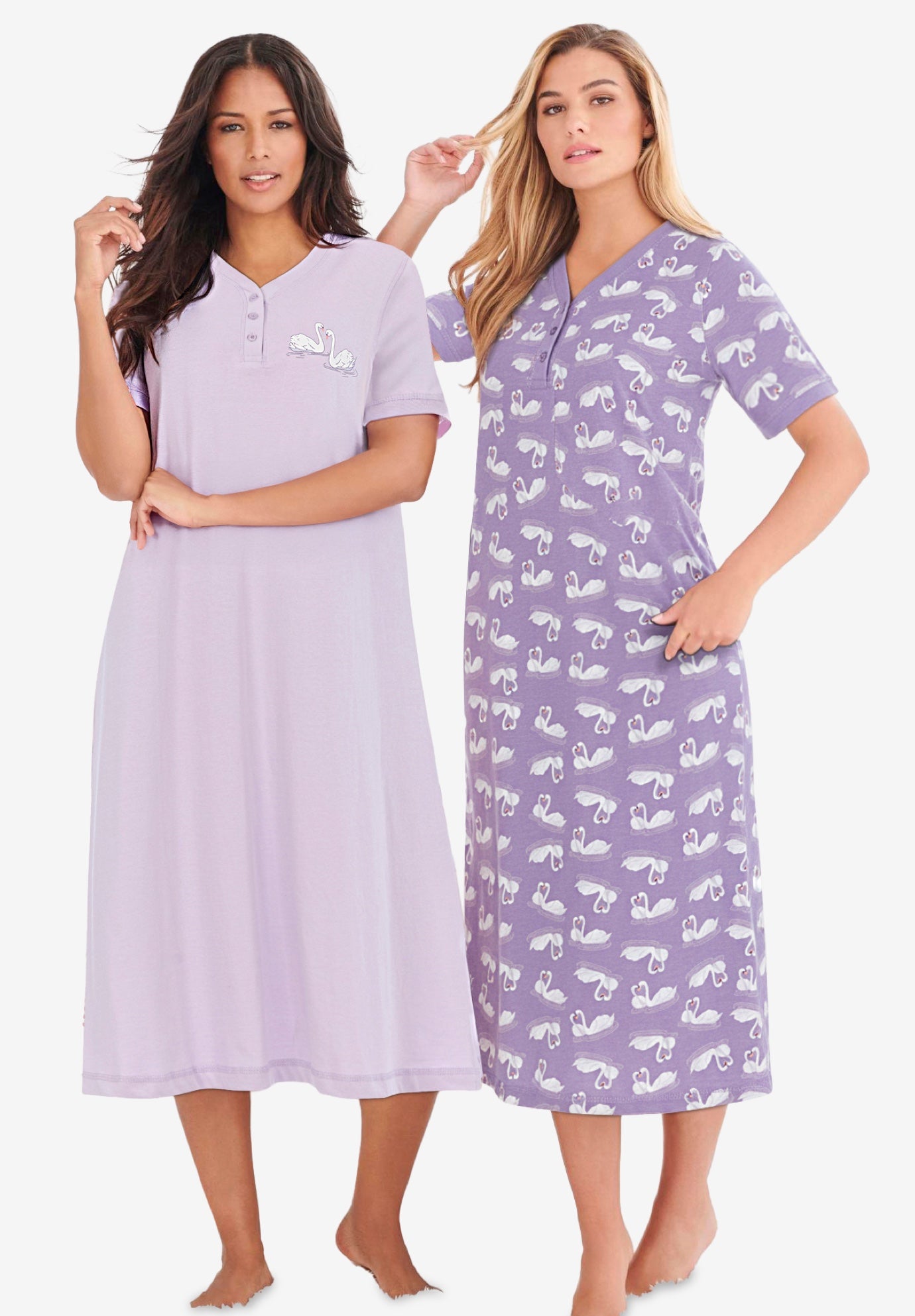 2-Pack Long Henley Sleepshirt  image number 0