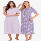 2-Pack Long Henley Sleepshirt  image number null