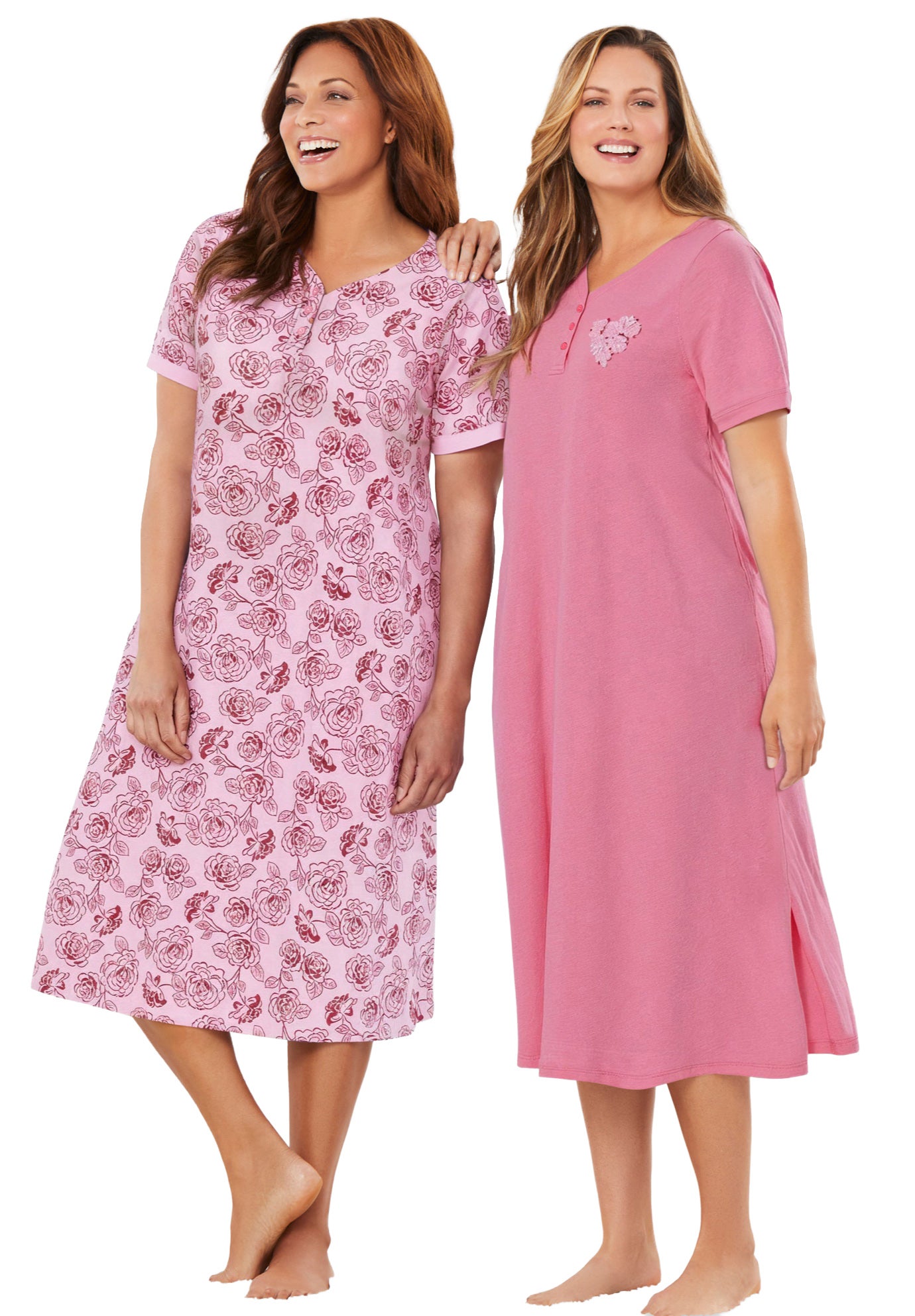 2-Pack Long Henley Sleepshirt  image number 0