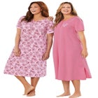 2-Pack Long Henley Sleepshirt  image number null