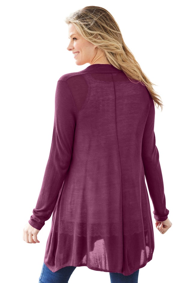 Lightweight Open Front Cardigan Sweater image number 1