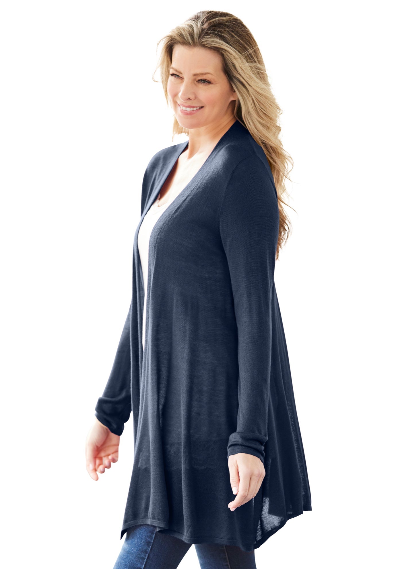Lightweight Open Front Cardigan Sweater image number 2