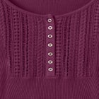 Waffle Thermal Lace Bib Henley Tee image number null