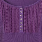Waffle Thermal Lace Bib Henley Tee image number null