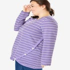 Buttoned Tulip Hem Sweatshirt image number null