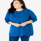 Buttoned Tulip Hem Sweatshirt image number null