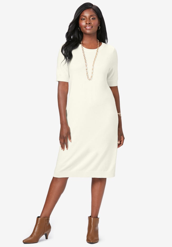 Cable Knit Cape Sweater Dress image number null