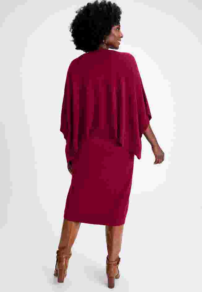 Cable Knit Cape Sweater Dress image number 1