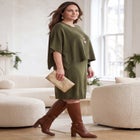 Cable Knit Cape Sweater Dress image number 2