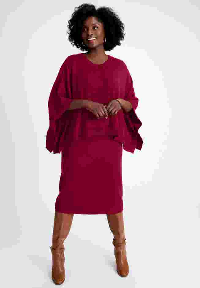 Cable Knit Cape Sweater Dress image number 0